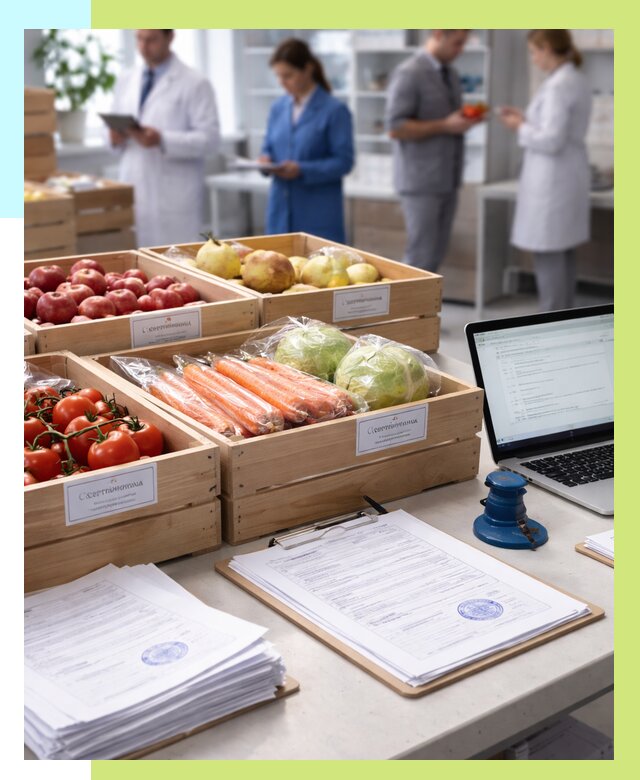 Сертификация овощей и фруктов в Салехарде от 9098 р. | Алешин-Слх